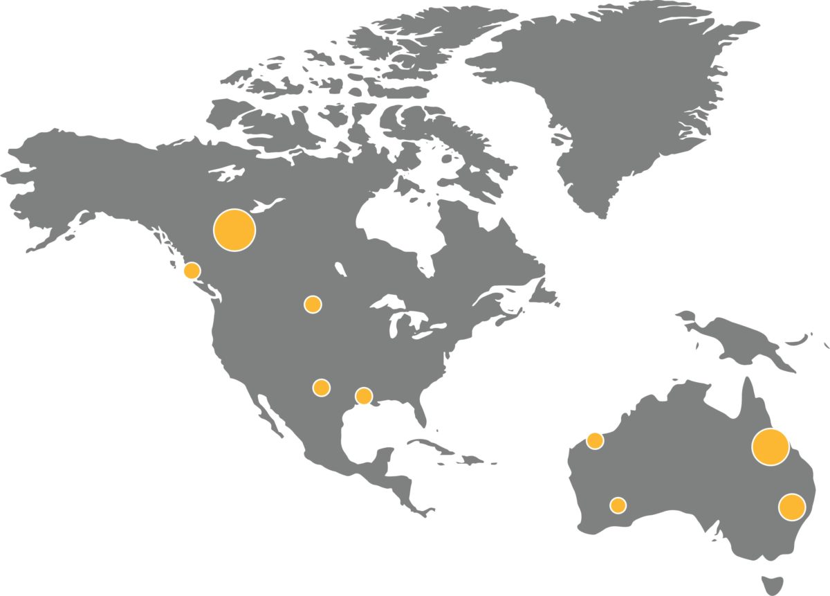 map of north america and australia