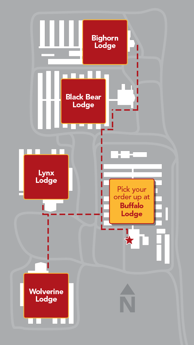 Animated walking path to Buffalo Lodge at FMV
